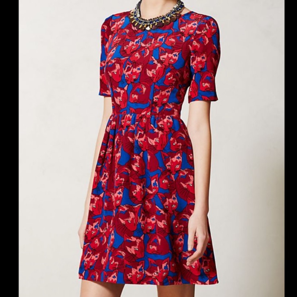 Peter Som for anthropology silk cat dress
